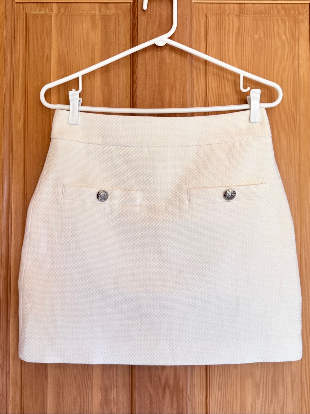 Veronica Beard Cream Textured Mini Skirt - 4